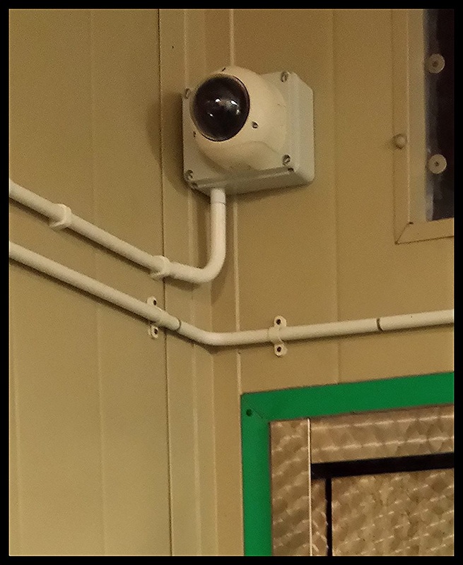 Causeway Security Solutions, The image here depicts one of our CCTV installations at a customer's factory, who reported on going problems with damage and theft.  The camera is an internal 'dome' with a variable focus lens, a true day/night filter, integrated IR illumination to 15 meters. This camera provides exceptional quality video pictures with the light on or off.